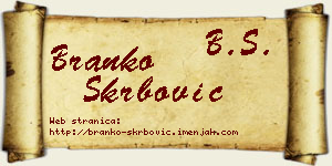 Branko Škrbović vizit kartica
